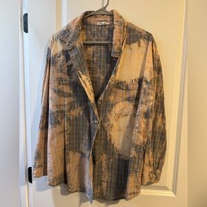 Bleach splattered button down